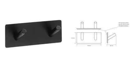 Планка с крючками «Bemeta» Easy 163106270 на стену чёрная