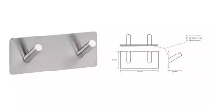 Планка с крючками «Bemeta» Easy 163106275 на стену матовый хром