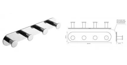 Планка с крючками «Bemeta» Easy 163106391 на стену хром