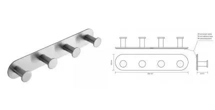 Планка с крючками «Bemeta» Easy 163106395 на стену матовый хром