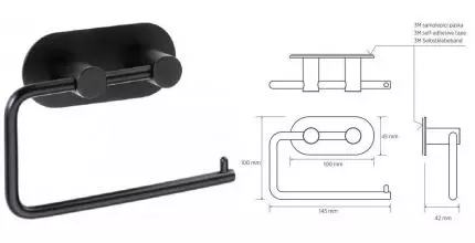 Держатель для туалетной бумаги «Bemeta» Easy 163112020 на стену чёрный