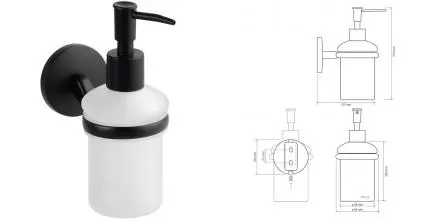 Дозатор для мыла «Bemeta» Nox 102408020 на стену чёрный матовый