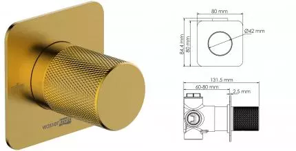 Дивертор «WasserKRAFT» Schunter A306 на 2 выхода матовое золото
