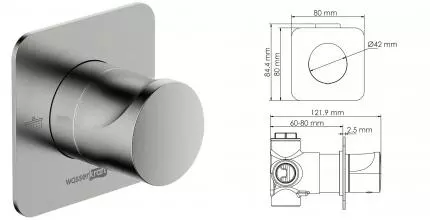 Дивертор «WasserKRAFT» Spree A272 на 2 выхода никель