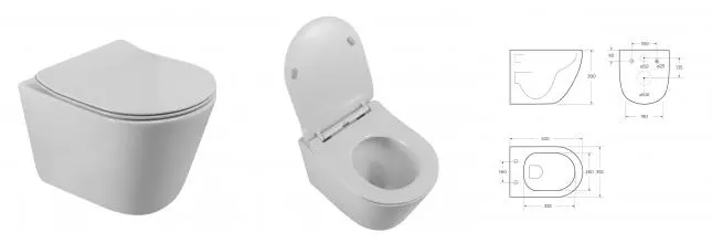 FLAY-TOR Чаша унитаза подвесного безободкового, закрытый низ, смыв TORNADO, BB053CH-TOR-FC BB053CH-TOR-FC · Belbagno, BB053CH-TOR-FC