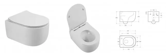 SOFT-TOR Чаша унитаза подвесного безободкового, смыв TORNADO, BB084CH-TOR BB084CH-TOR · Belbagno, BB084CH-TOR