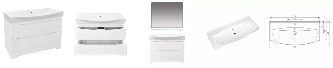 Тумба с раковиной «Misty» Элвис 105 (Элвис 105) белая