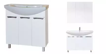 Тумба с раковиной «Misty» Лаванда 80 (Балтика 80) белая Тумба с раковиной «Misty» Лаванда 80 (Балтика 80) белая