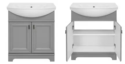 Тумба с раковиной «Misty» Лувр 65 (Стиль 65) серая