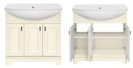 Тумба с раковиной «Misty» Лувр 85 (Стиль 85) слоновая кость