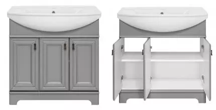 Тумба с раковиной «Misty» Лувр 85 (Стиль 85) серая
