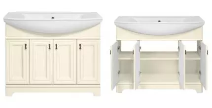 Тумба с раковиной «Misty» Лувр 105 (Стиль 105) слоновая кость