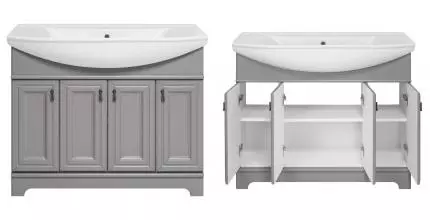 Тумба с раковиной «Misty» Лувр 105 (Стиль 105) серая