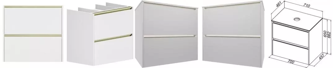 Тумба под раковину «Allen Brau» Activity 70 подвесная белый матовый/олива браш 307971