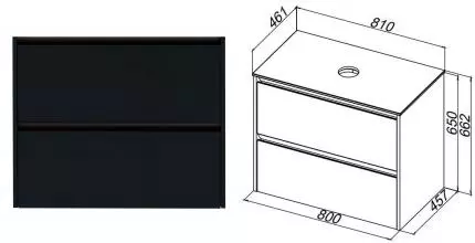 Тумба под раковину «Allen Brau» Activity 80 подвесная антрацит матовый/олива браш 307980