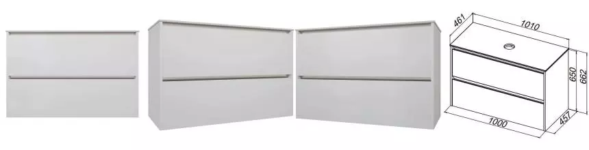 Тумба под раковину «Allen Brau» Activity 100 подвесная белый матовый/олива браш 307992