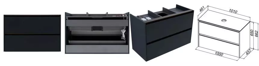 Тумба под раковину «Allen Brau» Activity 100 подвесная антрацит матовый/олива браш 307994