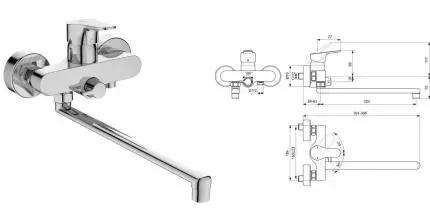 Смеситель для ванны «Ideal Standard» Cerabase BD595AA хром
