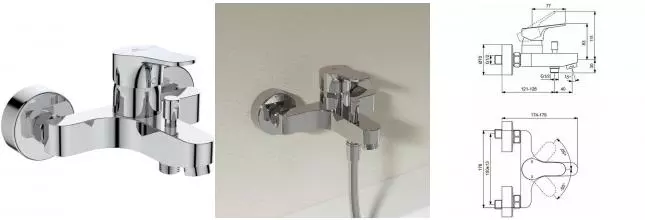 Смеситель для ванны «Ideal Standard» Cerabase BC843AA хром