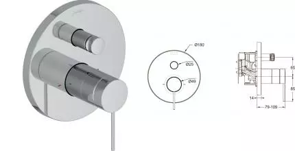 Внешняя часть смесителя «Jacob Delafon» Metro E78021-4A-CP хром