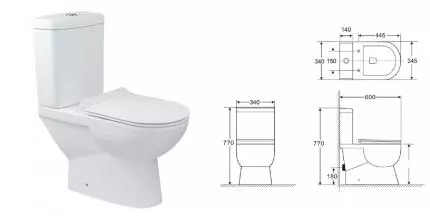 Унитаз компакт безободковый «Belbagno» Ricco BB275CPR/BB275T (BB870SC) белый с сиденьем дюропласт с микролифтом белое Унитаз компакт безободковый «Belbagno» Ricco BB275CPR/BB275T (BB870SC) белый с сиденьем дюропласт с микролифтом белое