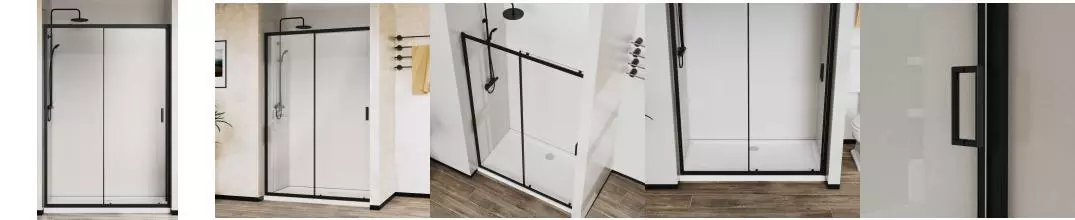 Душевая дверь «Vincea» City VDS-5CT110CLB 110/195 прозрачная/чёрная Душевая дверь «Vincea» City VDS-5CT110CLB 110/195 прозрачная/чёрная