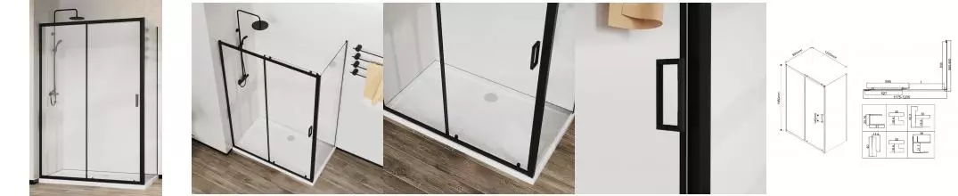 Душевой угол-ограждение «Vincea» City VSR-5CT9012CLB 120/90 прозрачный/чёрный прямоугольный без поддона универсальный Душевой угол-ограждение «Vincea» City VSR-5CT9012CLB 120/90 прозрачный/чёрный прямоугольный без поддона универсальный