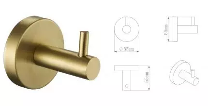 Крючок «Rainbowl» Long 2227-8G на стену матовое золото Крючок «Rainbowl» Long 2227-8G на стену матовое золото