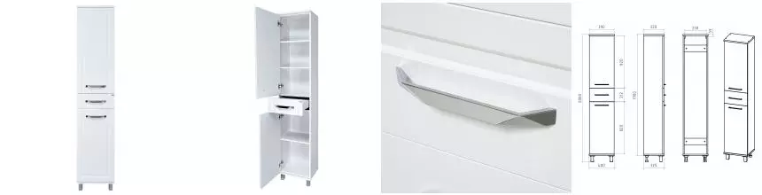 Пенал «Misty» Терра 40 с 1 ящ. белый левый