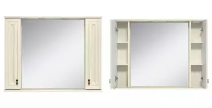 Зеркальный шкаф «Misty» Лувр 105 с подсветкой слоновая кость