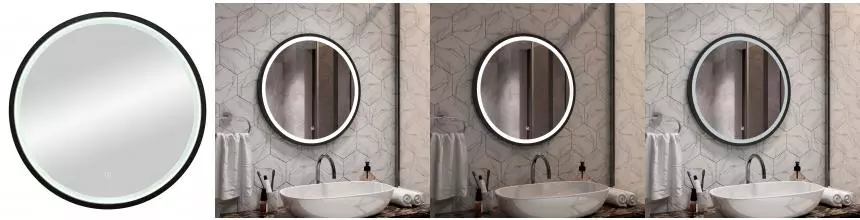 Зеркало «Misty» Альферац 600x600 с подсветкой чёрный Зеркало «Misty» Альферац 600x600 с подсветкой чёрный