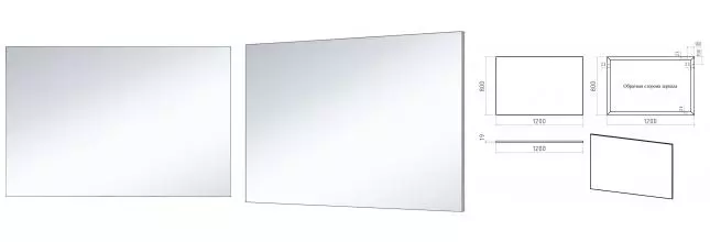 Зеркало «Misty» Марс 120 без света алюминиевый профиль универсальное Зеркало «Misty» Марс 120 без света алюминиевый профиль универсальное