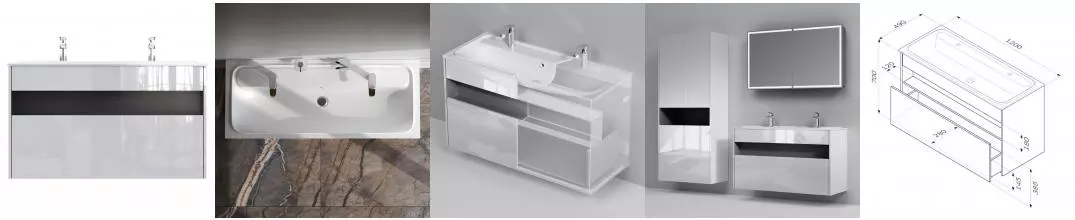 Тумба с раковиной «Am.Pm» Func 120 (Func 120/50) подвесная белая глянцевая