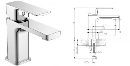 Смеситель для раковины «Decoroom» DR20011 хром Смеситель для раковины «Decoroom» DR20011 хром