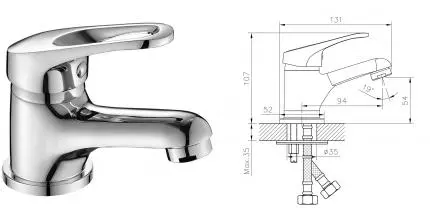 Смеситель для раковины «Decoroom» DR21011 хром