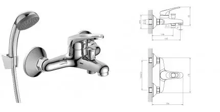 Смеситель для ванны «Decoroom» DR21035 хром