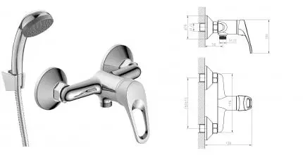 Смеситель для душа «Decoroom» DR21056 хром Смеситель для душа «Decoroom» DR21056 хром