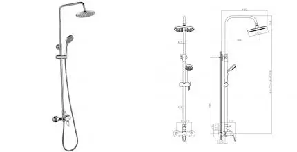 Душевая система «Decoroom» DR21070 хром Душевая система «Decoroom» DR21070 хром