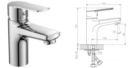 Смеситель для раковины «Decoroom» DR21071 хром Смеситель для раковины «Decoroom» DR21071 хром