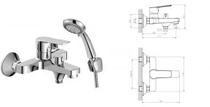 Смеситель для ванны «Decoroom» DR22036 хром Смеситель для ванны «Decoroom» DR22036 хром