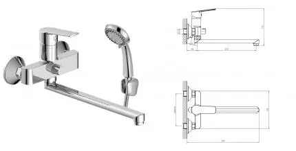 Смеситель для ванны «Decoroom» DR22043 хром