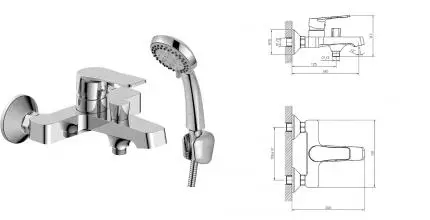Смеситель для ванны «Decoroom» DR23036 хром Смеситель для ванны «Decoroom» DR23036 хром