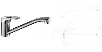 Смеситель для кухонной мойки «Decoroom» DR37018 хром