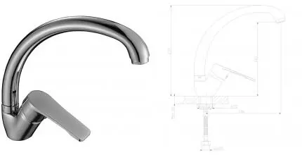 Смеситель для кухонной мойки «Decoroom» DR39021 хром