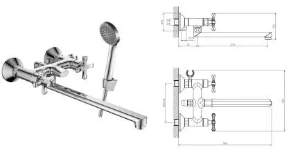Смеситель для ванны «Decoroom» DR52043 хром