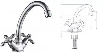 Смеситель для раковины «Decoroom» DR53012 хром