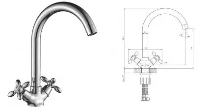 Смеситель для кухонной мойки «Decoroom» DR53028 хром