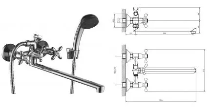 Смеситель для ванны «Decoroom» DR53043 хром