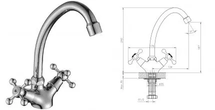 Смеситель для кухонной мойки «Decoroom» DR54028 хром