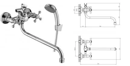 Смеситель для ванны «Decoroom» DR54045 хром Смеситель для ванны «Decoroom» DR54045 хром